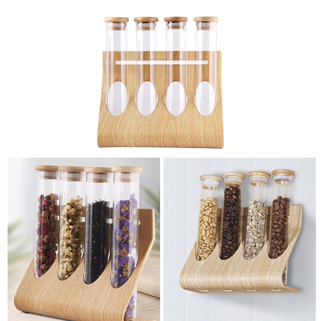 Coffee And Tea Glass - Glass Tube Storage Rack Visible Glass