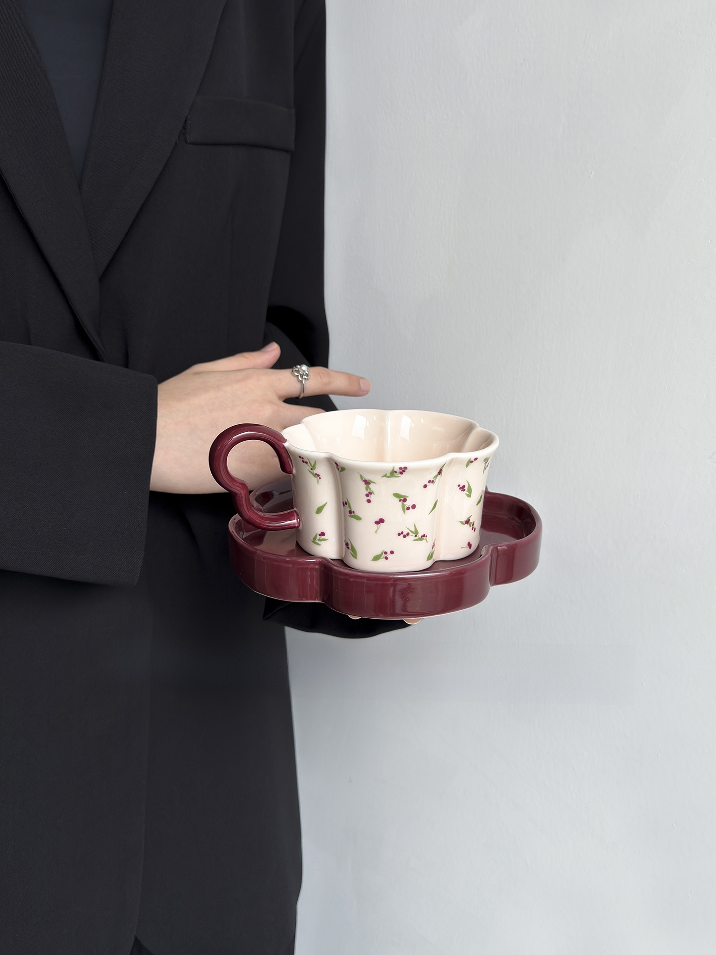 Retro Cherry Ceramic Coffee Cu - Young Tea Coffee review and price