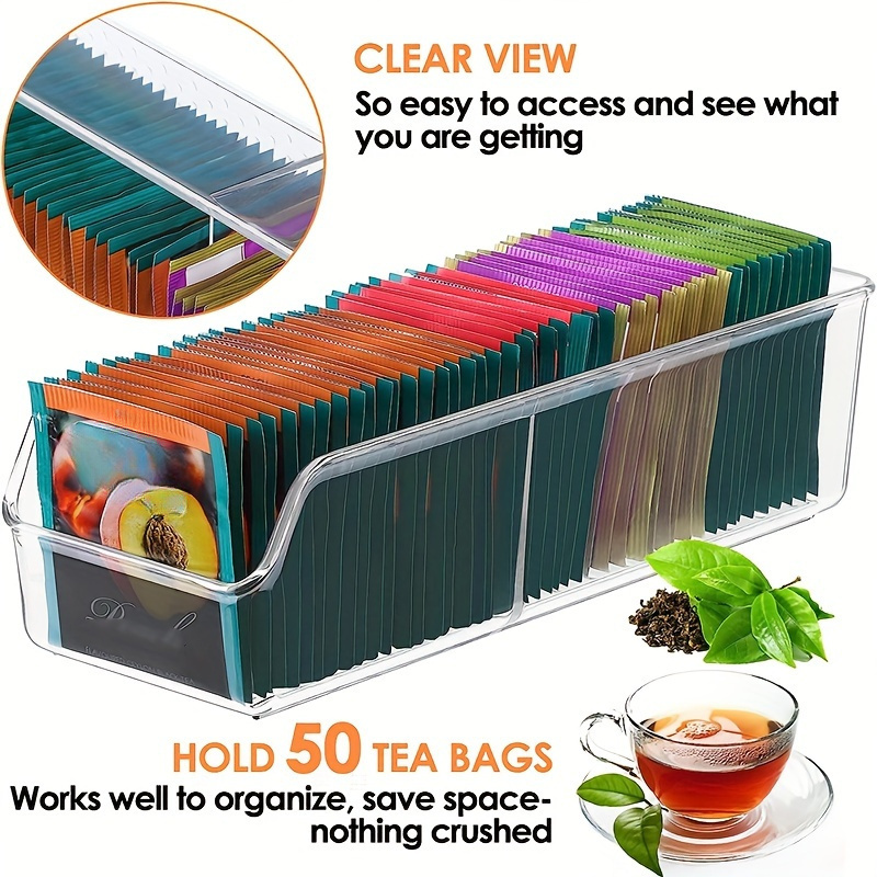 1pc Clear Tea Bag Organizer Bo - Coffee Tea And Sugar Set review and price