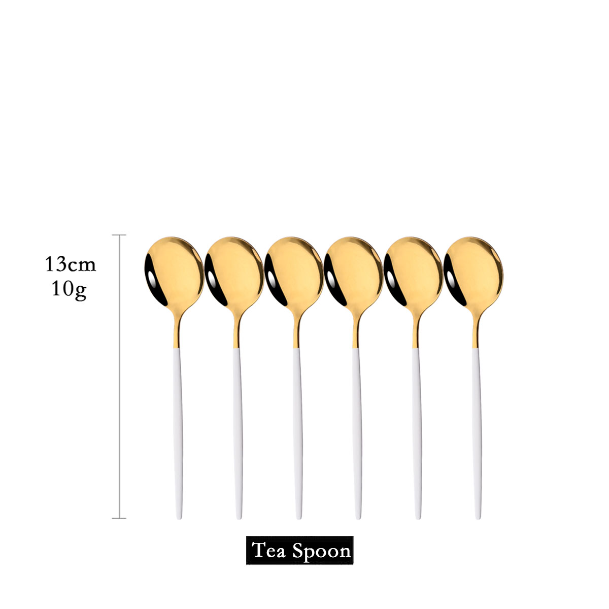 6Pcs Mirror White Gold Tea Spo - Coffee Tea Games review and price