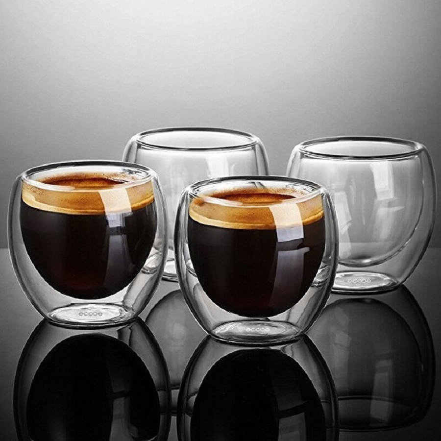 Double Walled Glass Coffee Mug - Coffee Tea And Sugar Set review and price