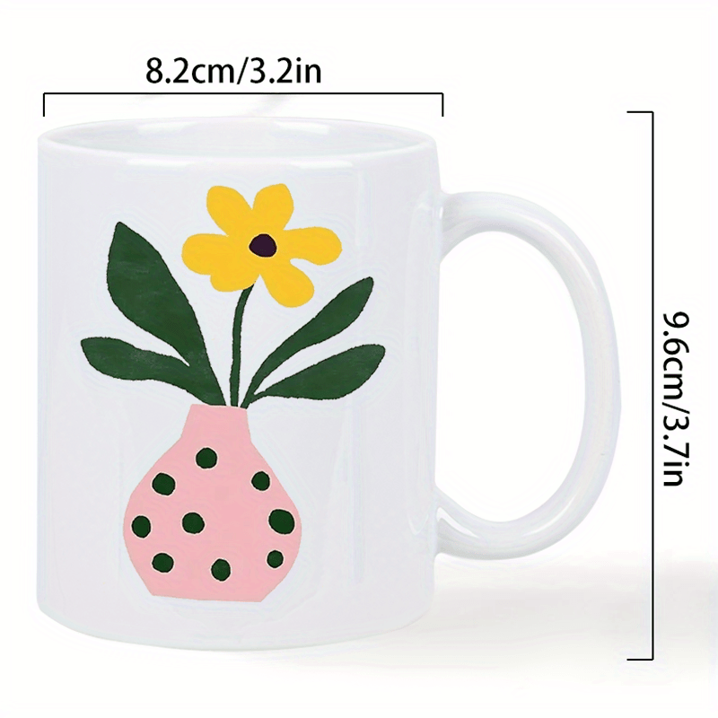 Ceramic Mug with Cute Pink Vas - Morning Tea Coffee review and price
